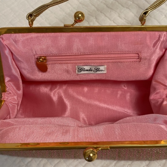 NWOT Glenda Gies Pink & Gold Handbag - Picture 3 of 5